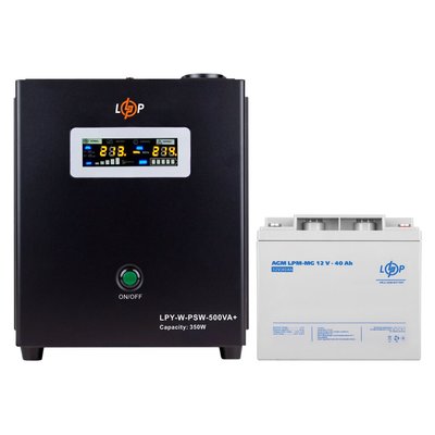 Комплект резервного живлення для котла LP (LogicPower) ДБЖ + мультигелева батарея (UPS W500 + АКБ MG 520W) 300262 фото