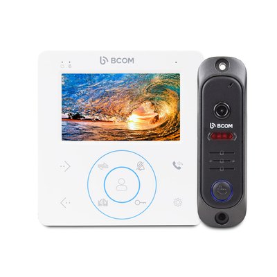 Комплект відеодомофону BCOM BD-480M White Kit: відеодомофон 4" і відеопанель 240556 фото