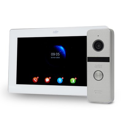 Комплект Wi-Fi відеодомофона 7" ATIS AD-770FHD/T-White з підтримкою Tuya Smart + AT-400HD Silver 1156999 фото