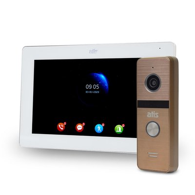 Комплект Wi-Fi видеодомофона 7" ATIS AD-770FHD/T-White с поддержкой Tuya Smart + AT-400HD Gold 1156985 фото