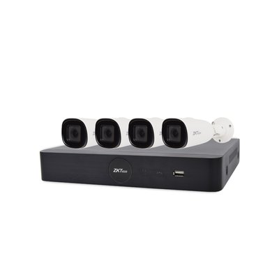 IP комплект видеонаблюдения с 4 камерами ZKTeco KIT-8504NER-4P/4- BL-852O38S 1159622 фото
