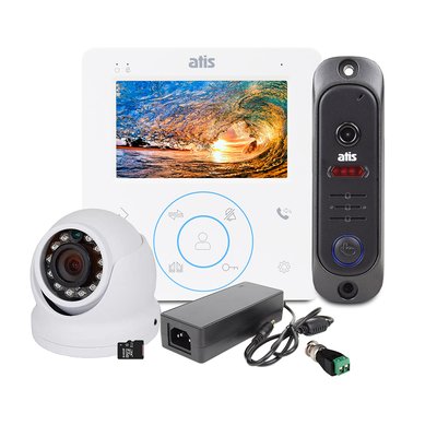 Комплект «ATIS Квартира» – Видеодомофон 4" с видеопанелью и 2Мп MHD-видеокамерой для ограничения доступа и визуальной верификации посетителей 1143471-238172 фото