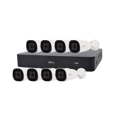 IP комплект видеонаблюдения с 8 камерами ZKTeco KIT-8508NER-8P/8-BL-852O38S 1159624 фото