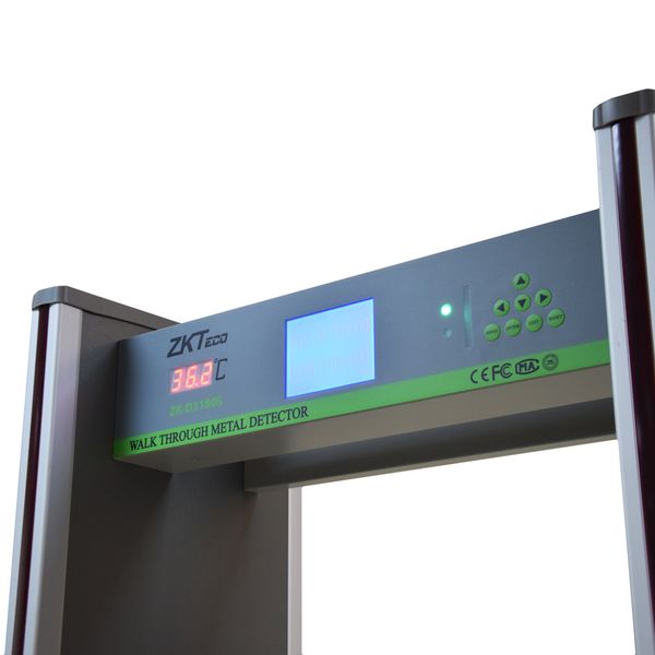 Арочний металодетектор з функцією вимірювання температури ZKTeco ZK-D3180S(TD) на 18 зон детекції 115187 фото
