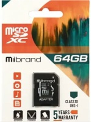 ФЛЕШ-КАРТА MEMORY CARD MICROSDXC (UHS-1) MIBRAND 64 GB CLASS 10 4002 фото