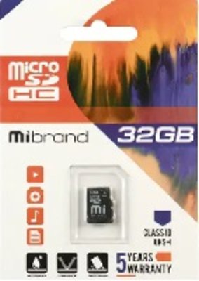 ФЛЕШ-КАРТА MEMORY CARD MICROSDHC (UHS-1) MIBRAND 32 GB CLASS 10 4003 фото