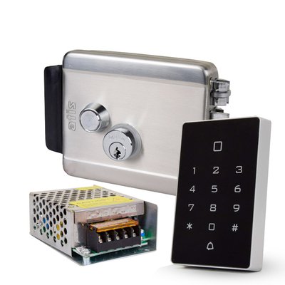 Комплект контролю доступу з кодовою клавіатурою ATIS AK-602B, блоком живлення Full Energy BGM-123Pro 12 В / 3 А, електромеханічним замком ATIS Lock SS 1162041 фото