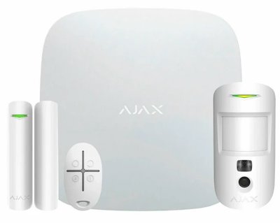 Ajax StarterKit Cam Plus (8EU) UA white комплект охоронної сигналізації з LTE 7024 фото